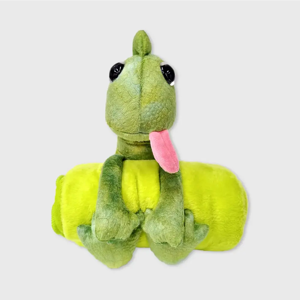 Set de Cobija con Peluche de Dinosaurio para Regalar | Manta Suave Modatelas