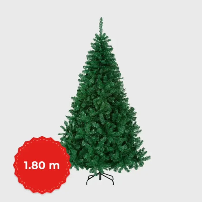 Árbol de Navidad Artificial Verde 180 cm – 600 Puntas para un Look Realista y Frondoso