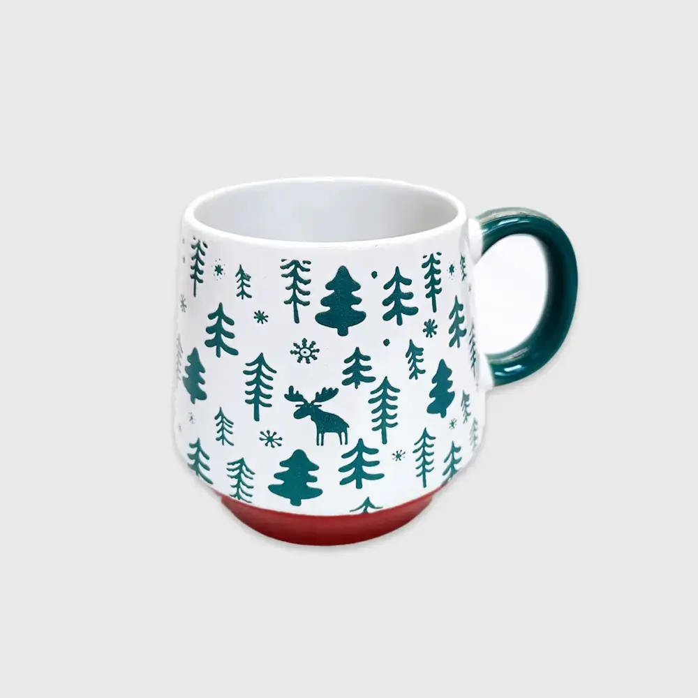 Taza Navideña con Arbolitos de Navidad 500 ml - Diseño Festivo para el Hogar Modatelas