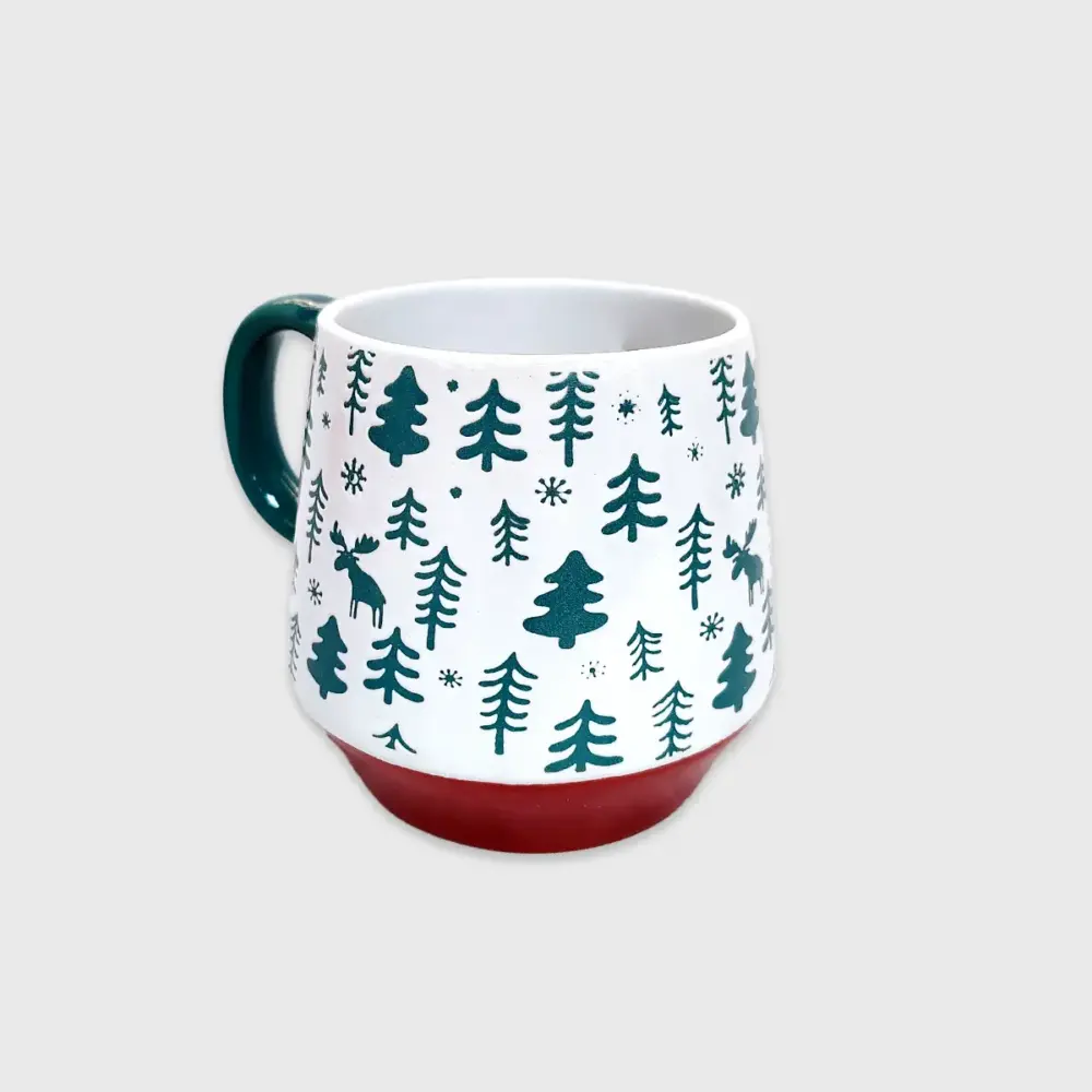 Taza Navideña con Arbolitos de Navidad 500 ml Modatelas 3