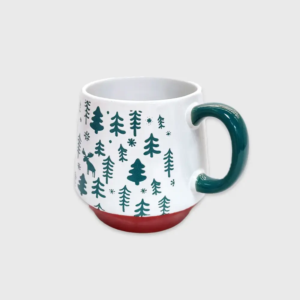 Taza Navideña con Arbolitos de Navidad 500 ml Modatelas 2