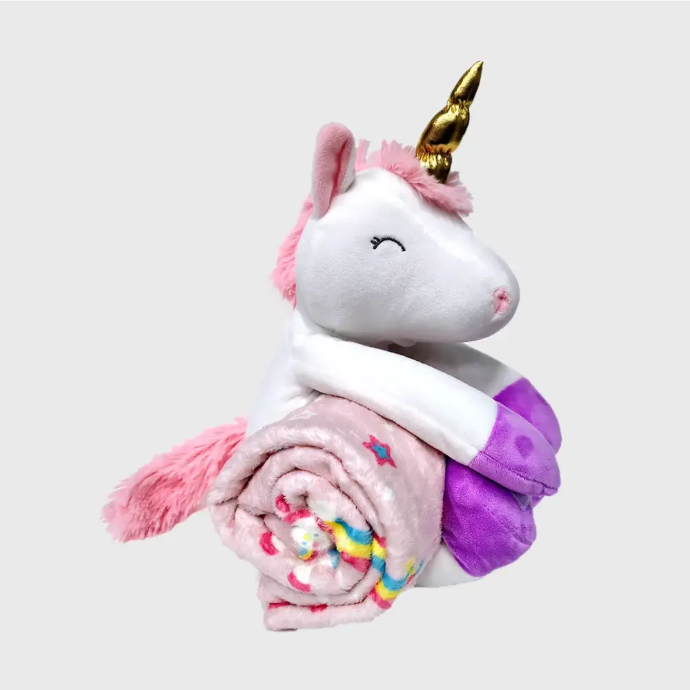 Set de Cobija con Peluche de Unicornio | Manta Mágica Infantil Suave Modatelas 3