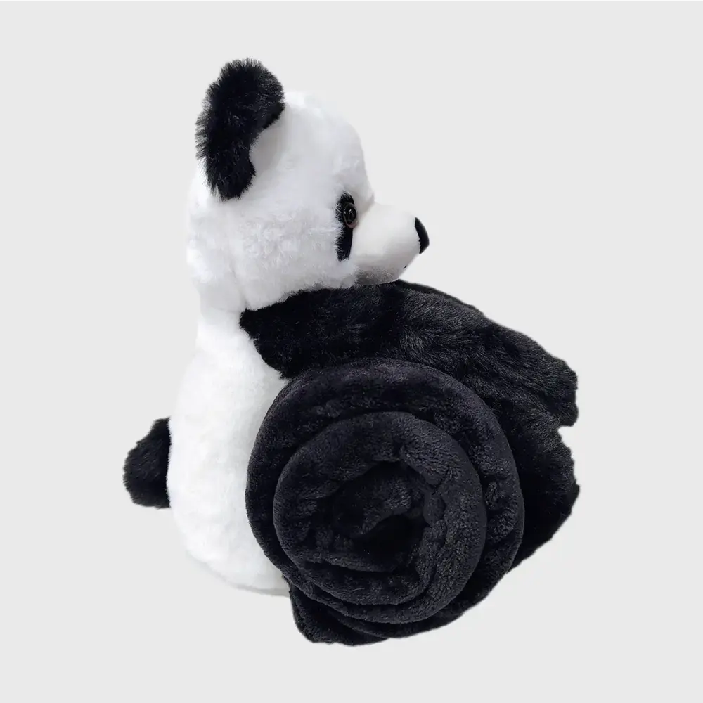 Set de Cobija con Peluche de Panda para Regalar | Manta Suave y Peluche con Velcro Modatelas 2