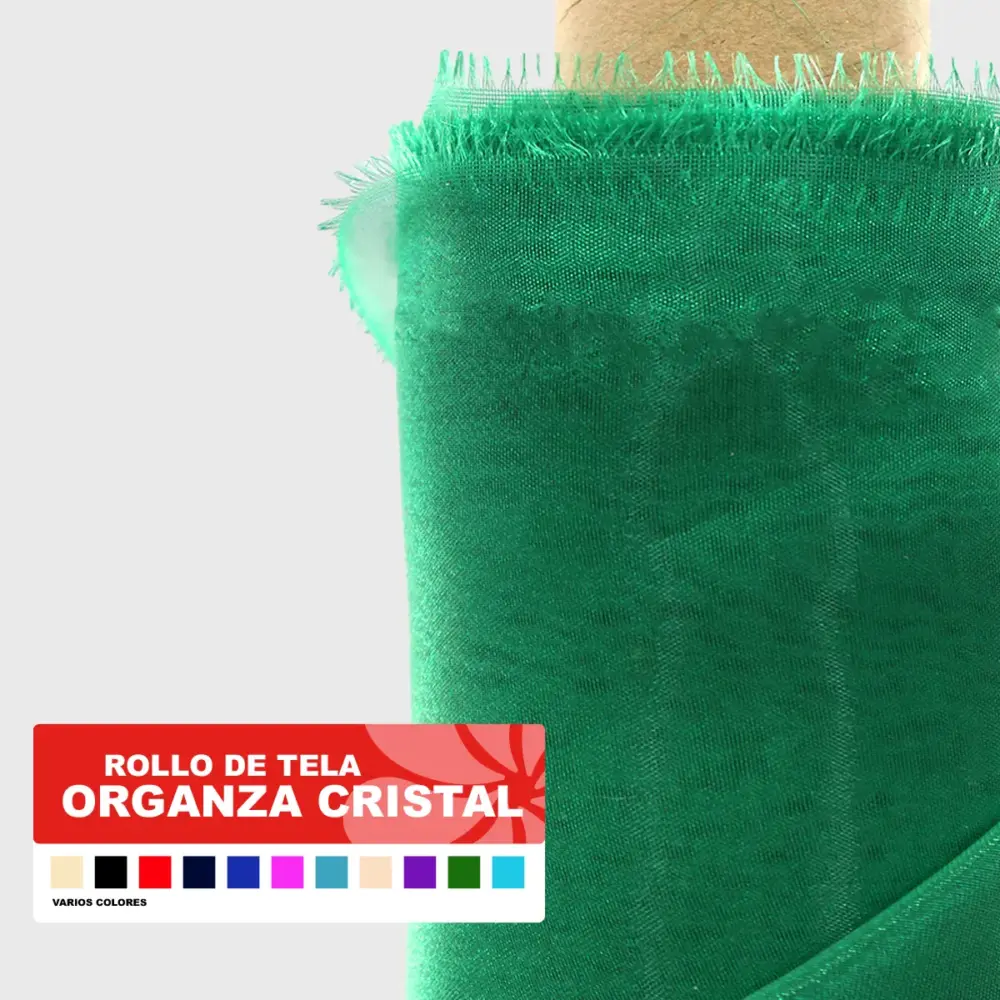 Tela Organza Cristal Rollo varios colores Modatelas