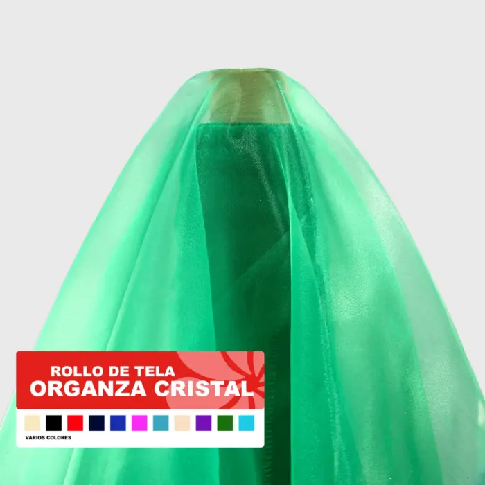 Tela Organza Cristal Rollo varios colores Modatelas