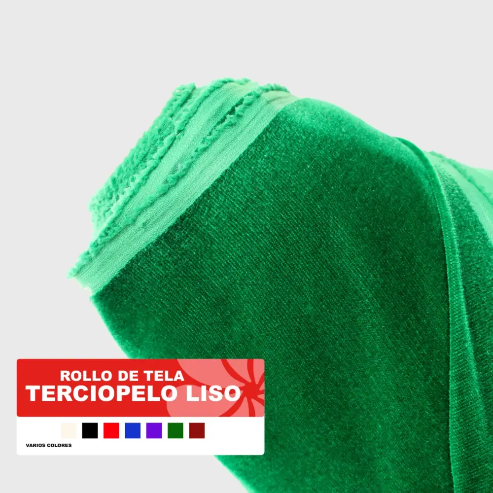 Rollo de Tela Terciopelo Liso Varios Colores