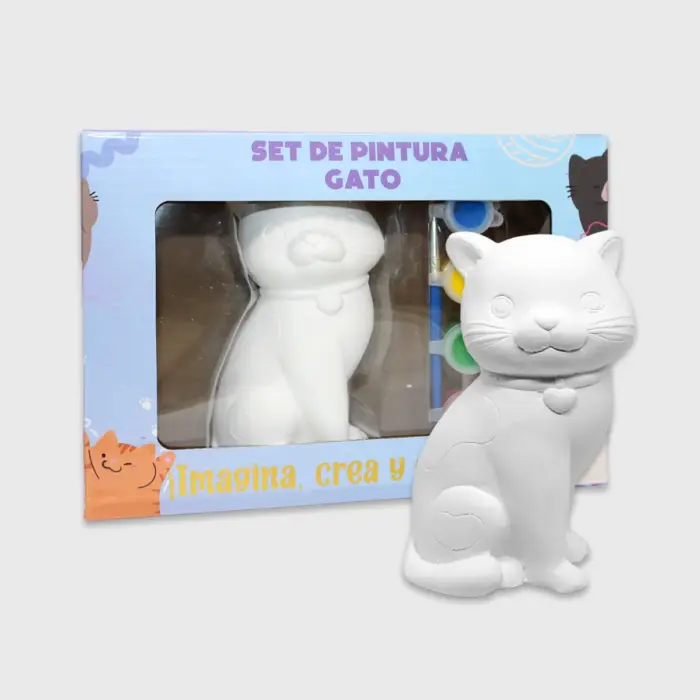 Figura de yeso de gato para pintar niños Modatelas