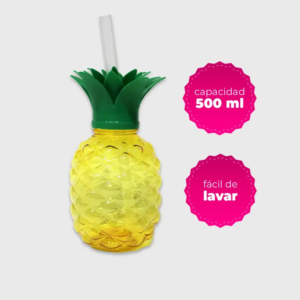 Botella en Forma de Piña 500 ml – Diversión tropical para tus fiestas Modatelas 2