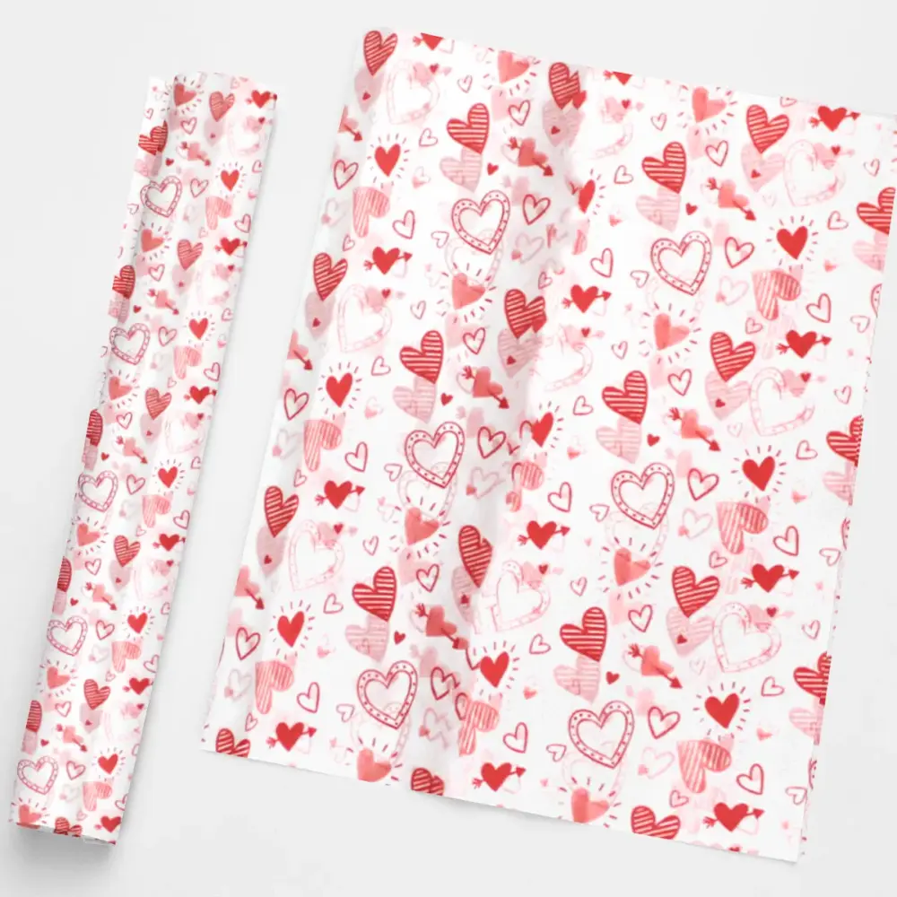 Papel de Envoltura con Corazones Rosa Pastel - Romántico y encantador