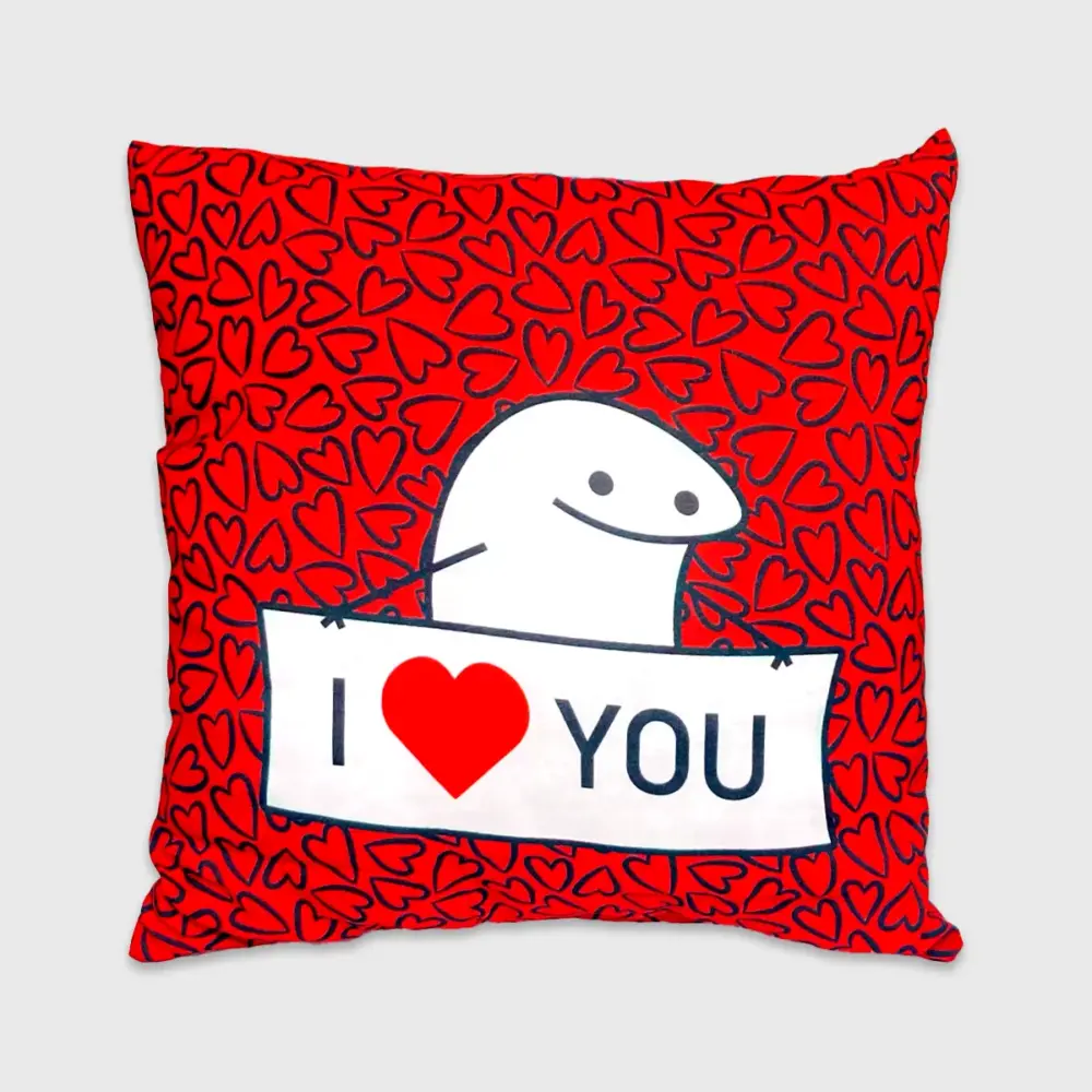 Cojín Flork I Love You Rojo 45x45 cm - Decora tu Hogar Modatelas