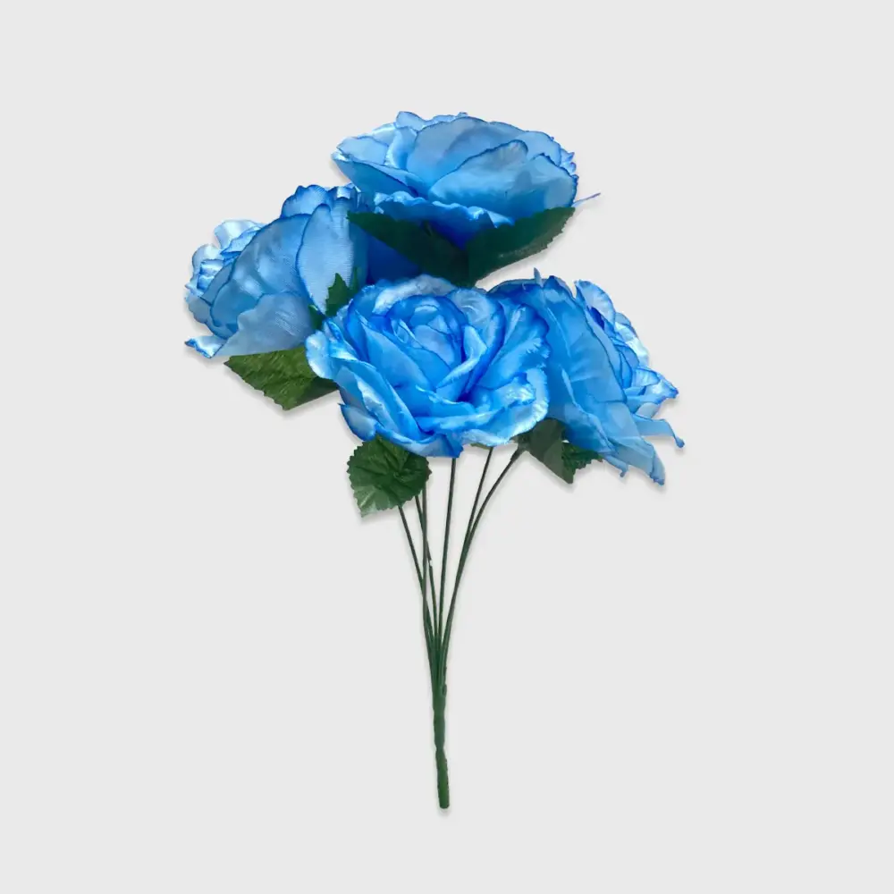 Flores Artificiales Ramo de Rosas Azules Modatelas