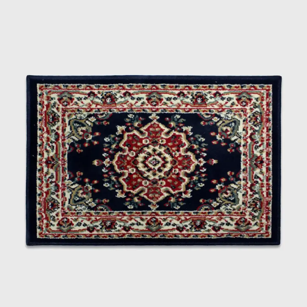 Alfombra Persa Floral Azul 60x90 cm – Tapete Oriental con Diseño de Flores Modatelas