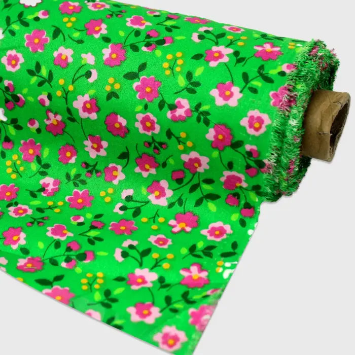 Tela Roma Estampada Toques de Rosas Modatelas