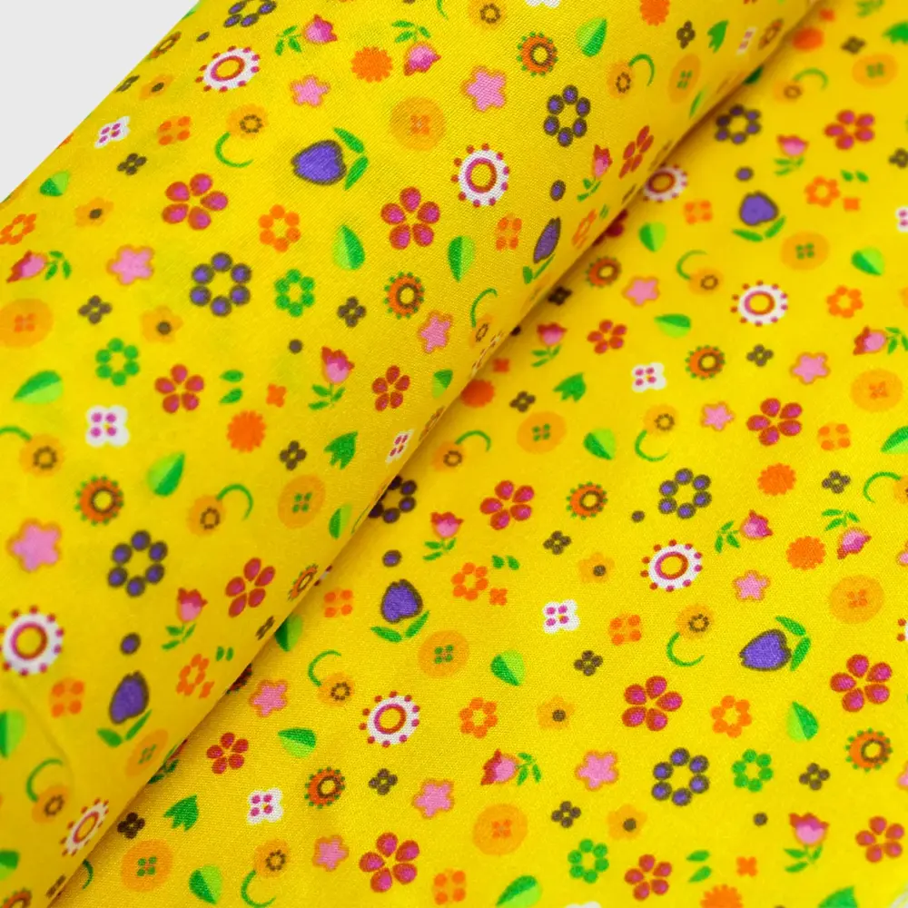 Tela Roma Estampada Jardín Amarillo Modatelas