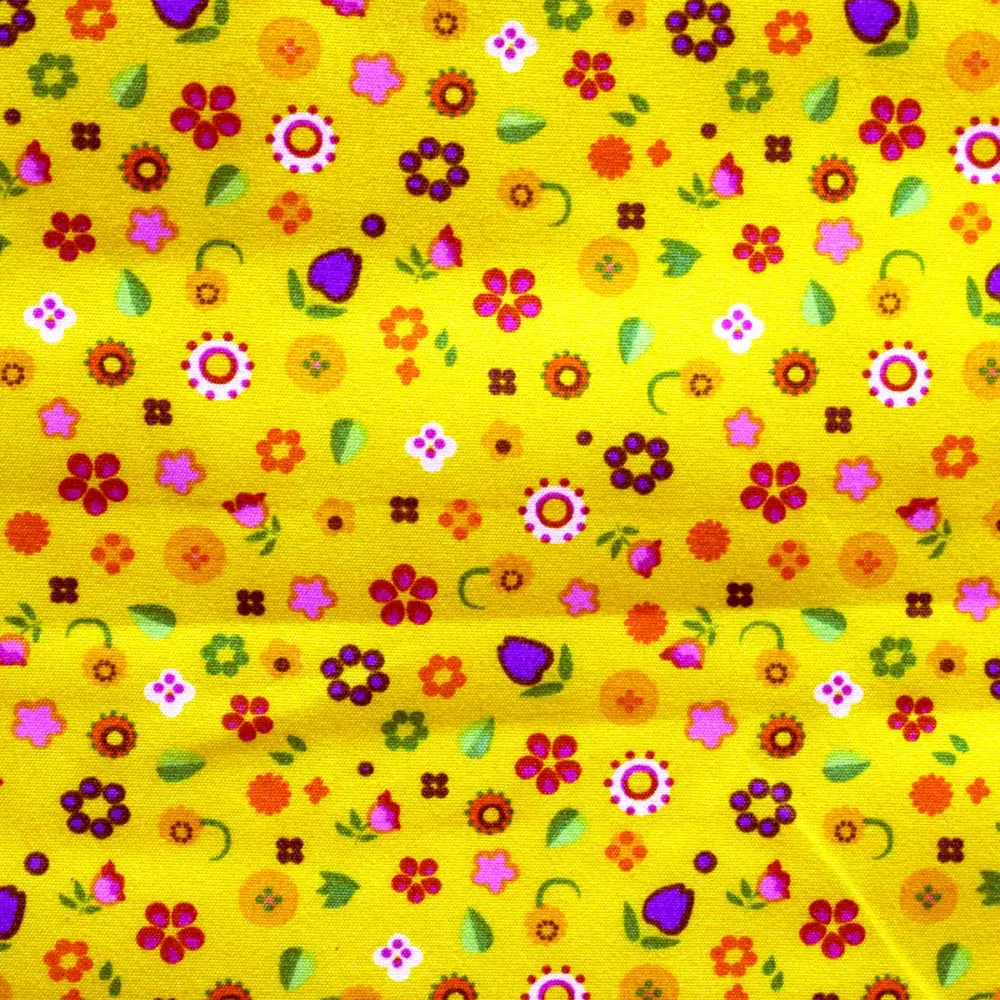 Tela Roma Estampada Jardín Amarillo Modatelas