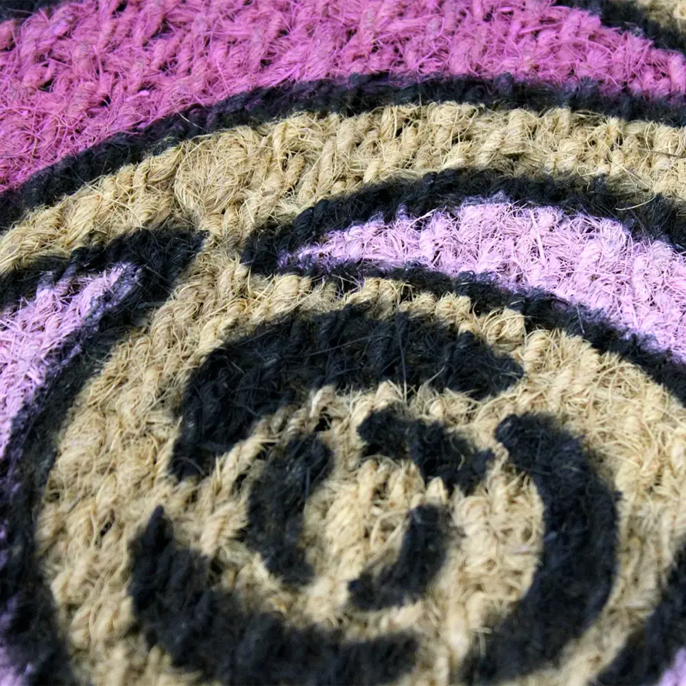 Tapete Fibra de Coco Rosas Rosadas- Ideal para Entrada o Recibidor - Imagen 4