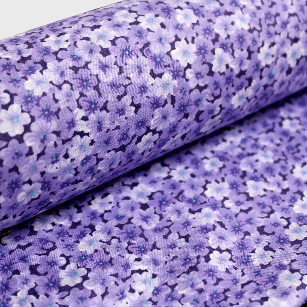 Tela Algodón Candy Flores Aromáticas Lavanda 120 cm ancho, Rollo 30 m - Imagen 2