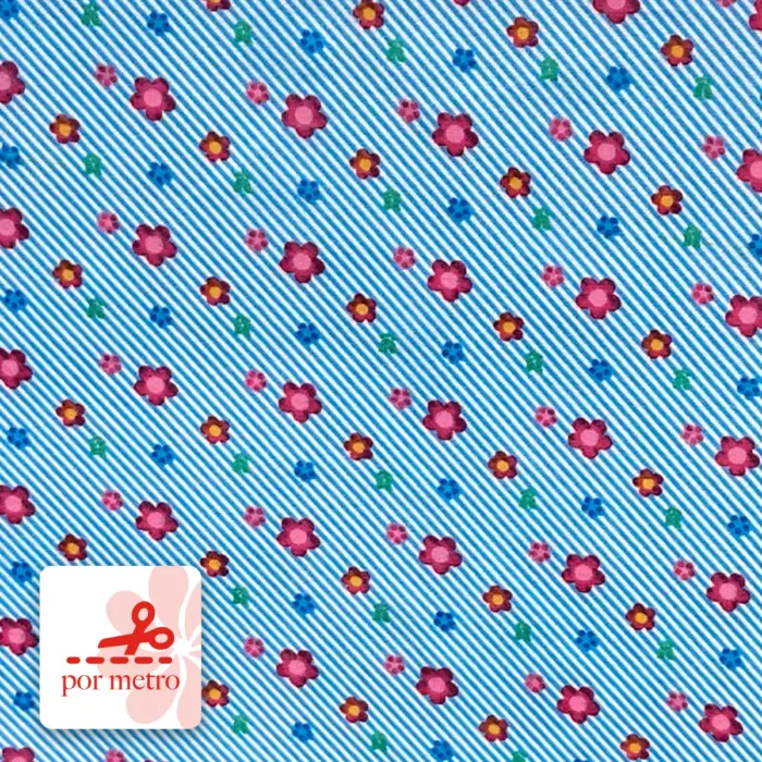 Tela Roma Estampada Flores de Porcelana Precio Por Metro Modatelas
