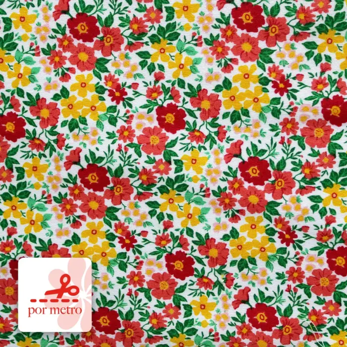 Tela Roma estampada Jardín de Mil tardes, precio por metro Modatelas