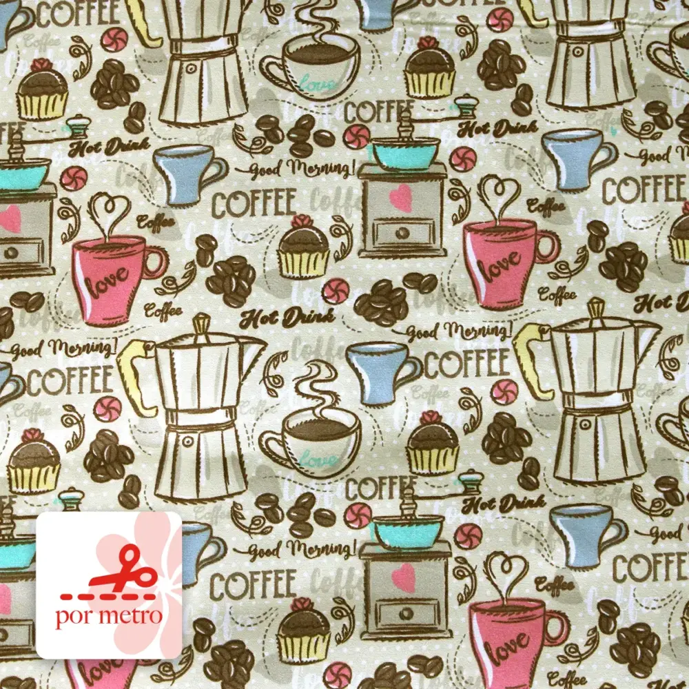 Tela Algodón Candy Cocinero Cofee precio por metro
