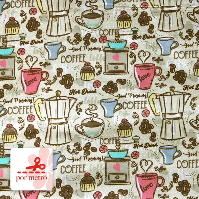 Tela Algodón Candy Cocinero Cofee precio por metro