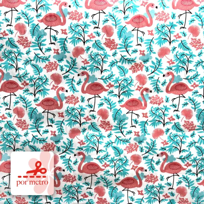 Algodón Candy Infantil Flamengos por metro