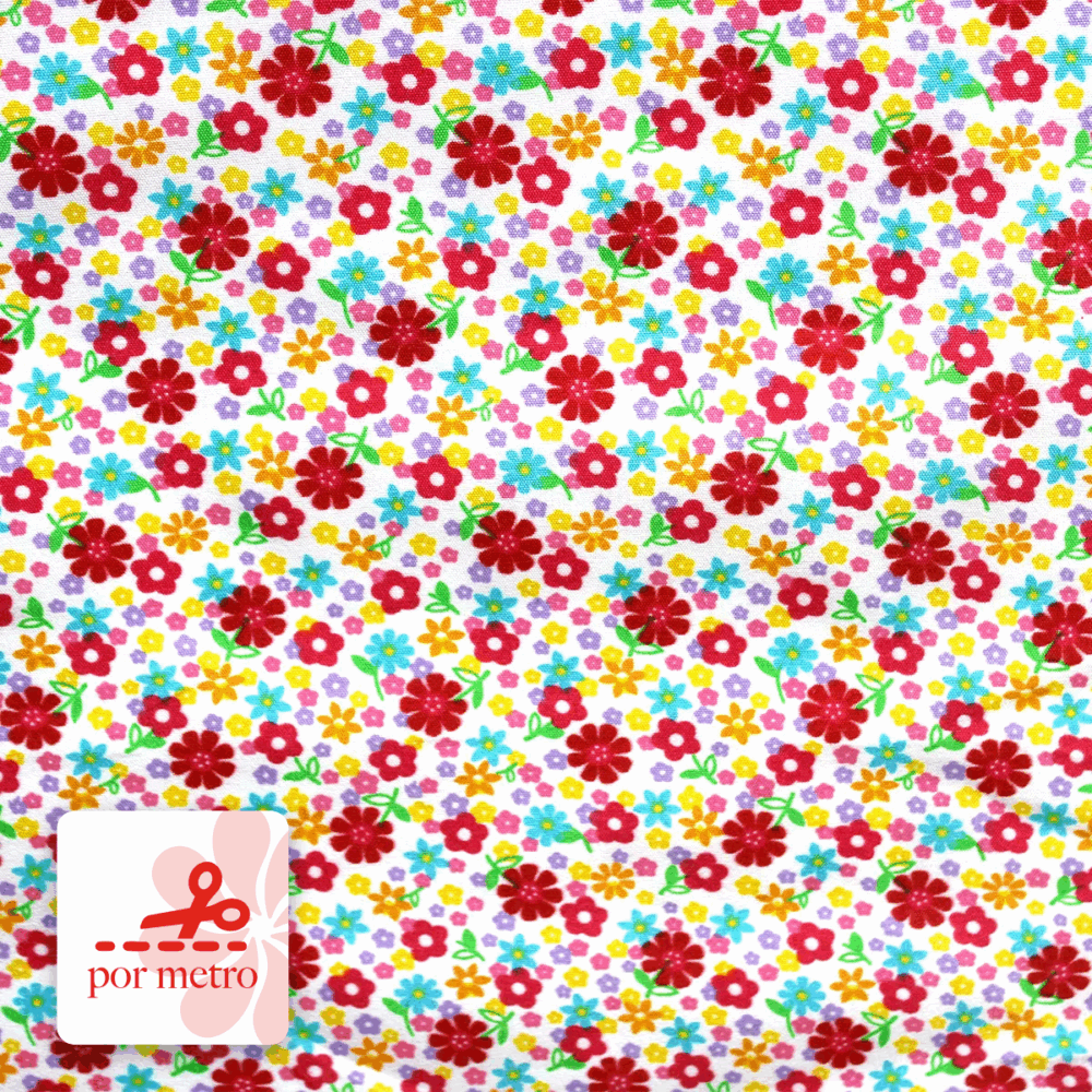 Algodón Candy Flores Pequeñas del Mundo Precio por metro Modatelas