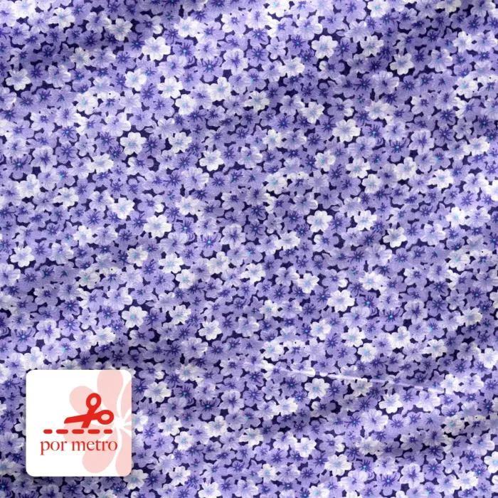Tela Flores Aromáticas Lavanda precio por metro Modatelas