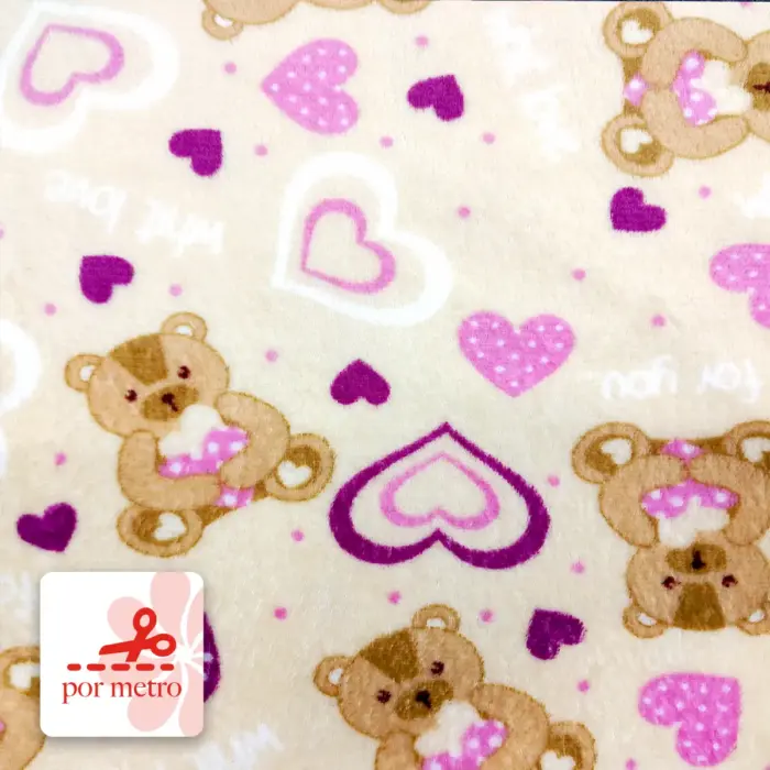 Tela Polar Toronto Ositos Love For You Precio Por Metro Modatelas