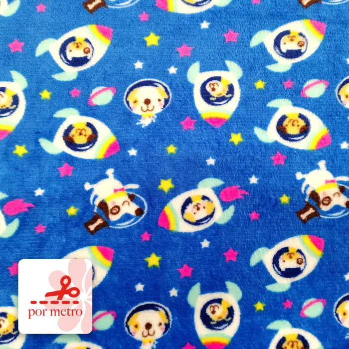 Tela Polar Toronto Perritos Espaciales Precio Por Metro Modatelas