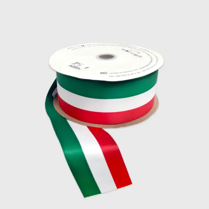 Listón Tricolor Fiestas Patrias #22 - Carrete 54 m Modatelas