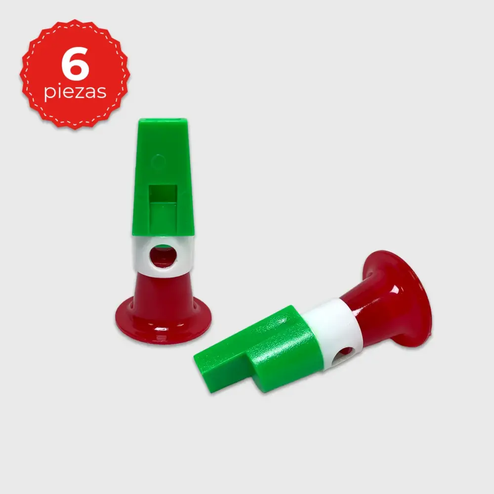 Silbato Tricolor Patrio (6 piezas) – Ideal para Fiestas Mexicanas Modatelas 2