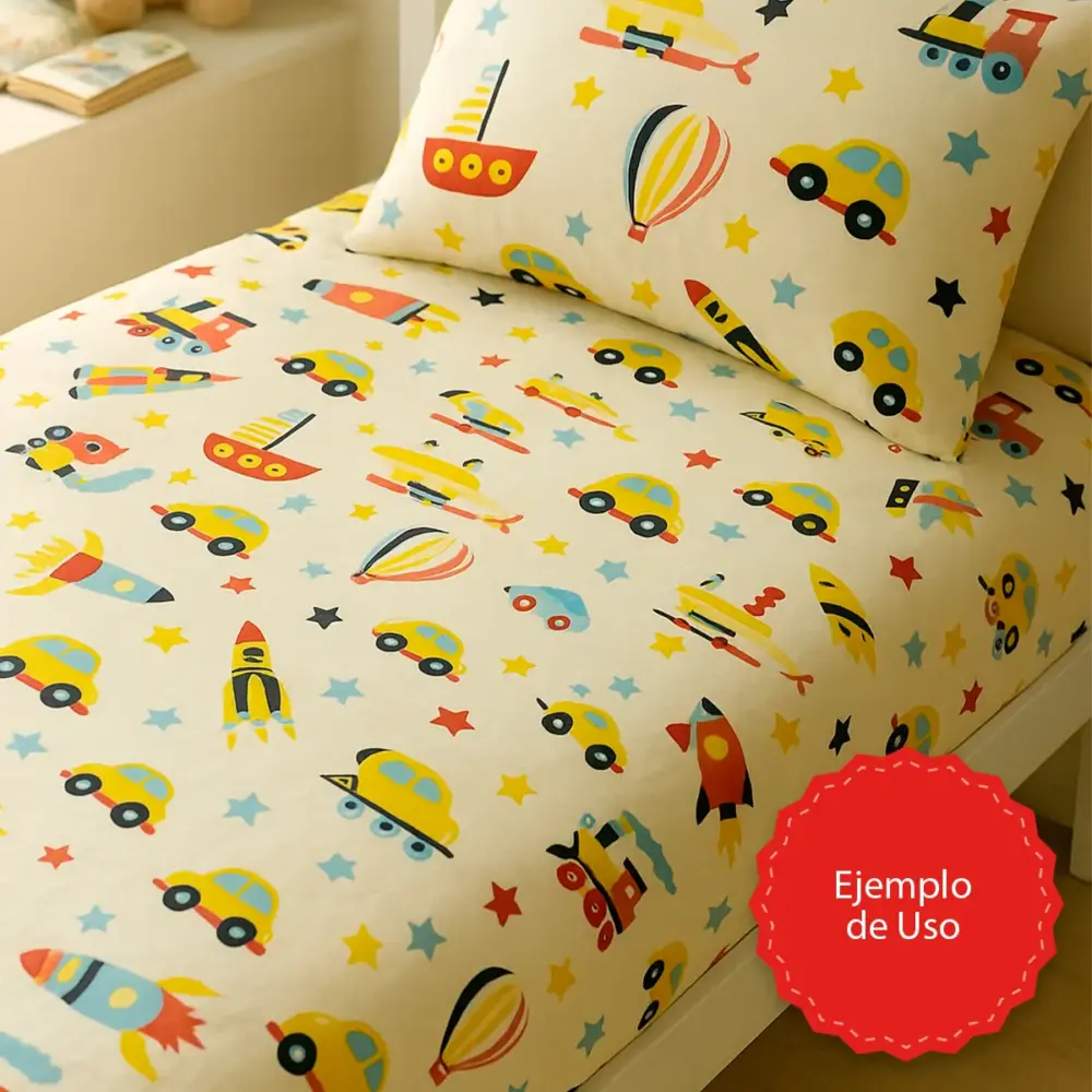Tela Algodón Candy Infantil Mundo de Aventuras 120 cm ancho - Rollo 30 m - Imagen 2