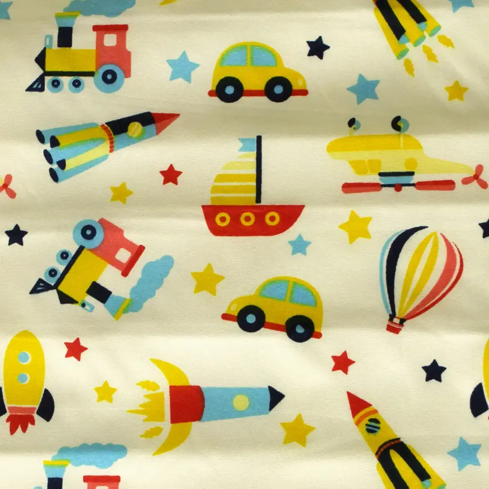 Tela Algodón Candy Infantil Mundo de Aventuras 120 cm ancho - Rollo 30 m - Imagen 4