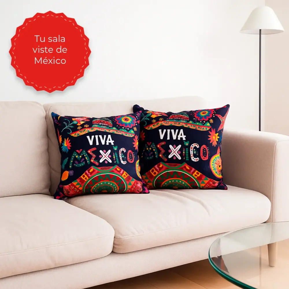 Cojín Decorativo Viva México Tradición y Colores - 45x45 cm Modatelas