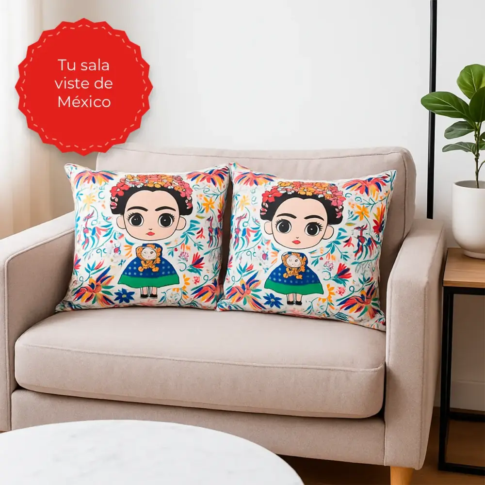 Cojín Decorativo Mujer Cantos de la tierra Otomí Modatelas