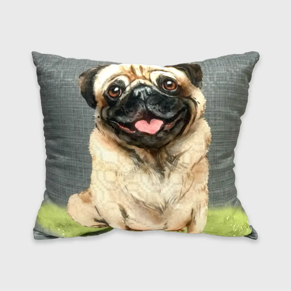 Cojín Decorativo Lomitos Peludos Pug Modatelas