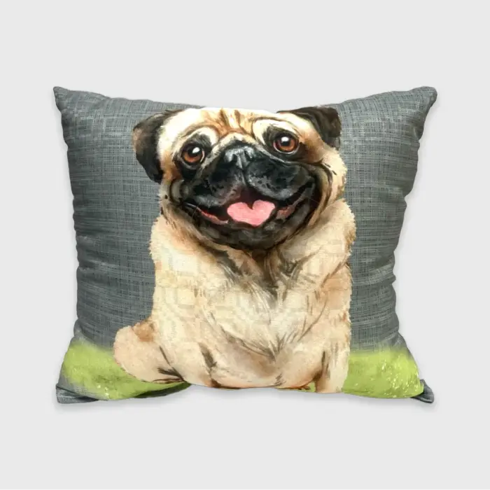 Cojín Decorativo Lomitos Peludos Pug Modatelas