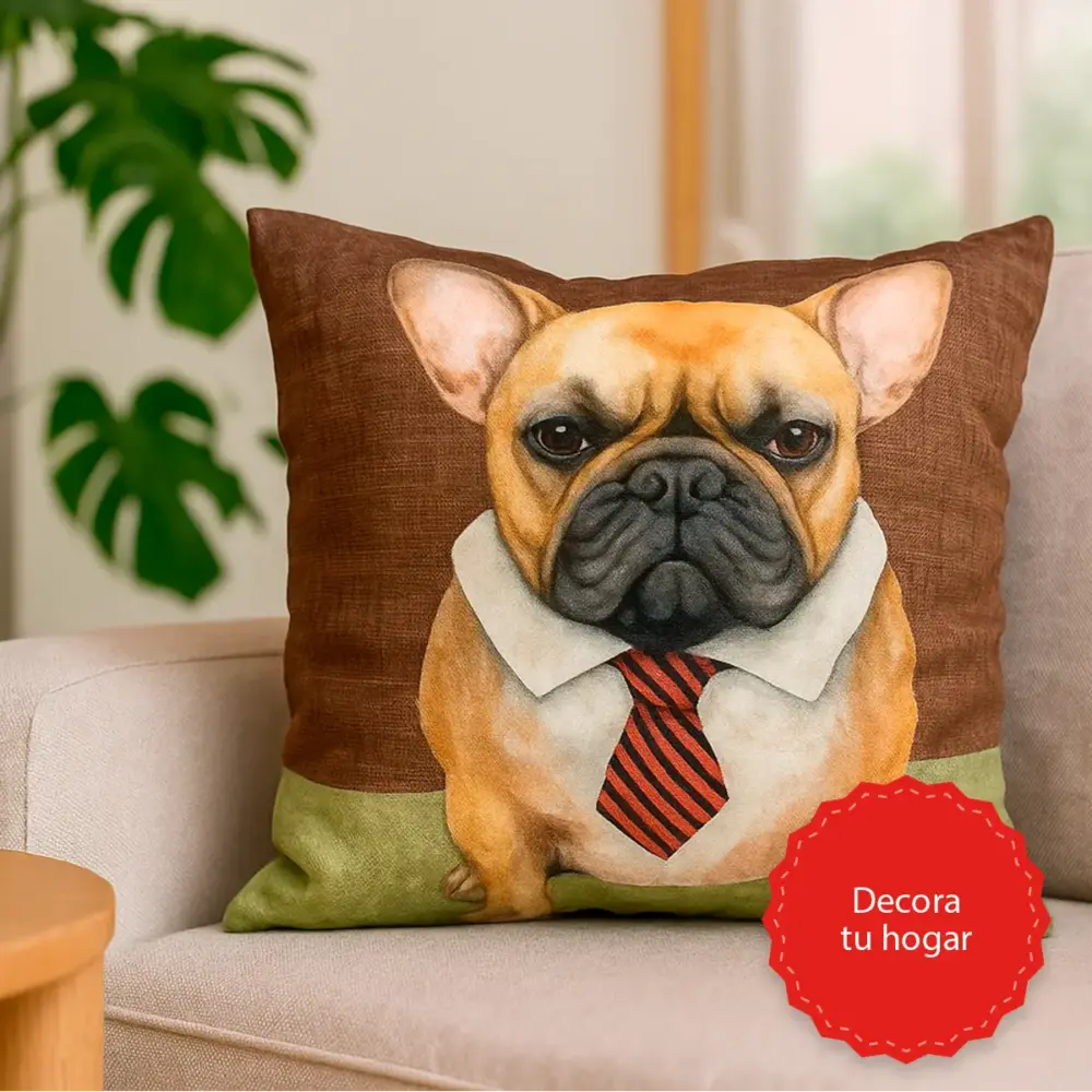 Cojín Decorativo Lomitos Peludos Bulldog Modatelas