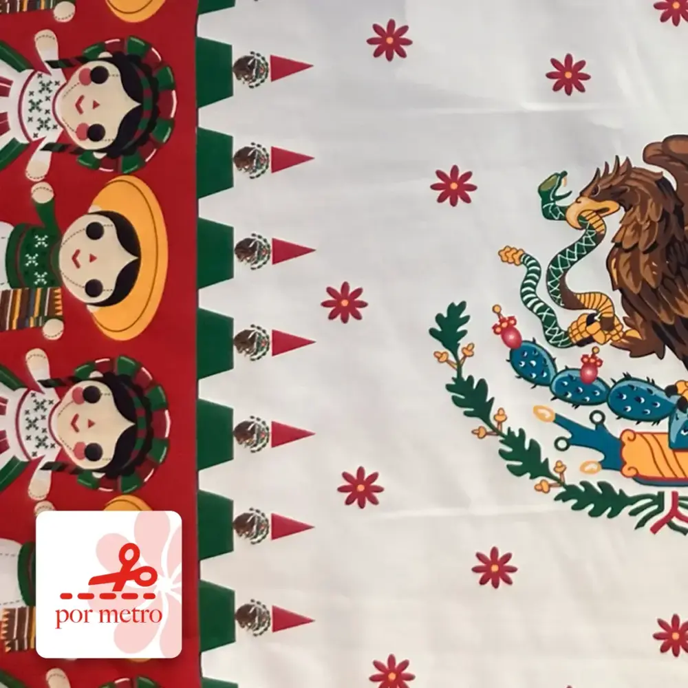 Tela Minimatt Patrio México en el Corazón 150 cm ancho Precio por metro Modatelas