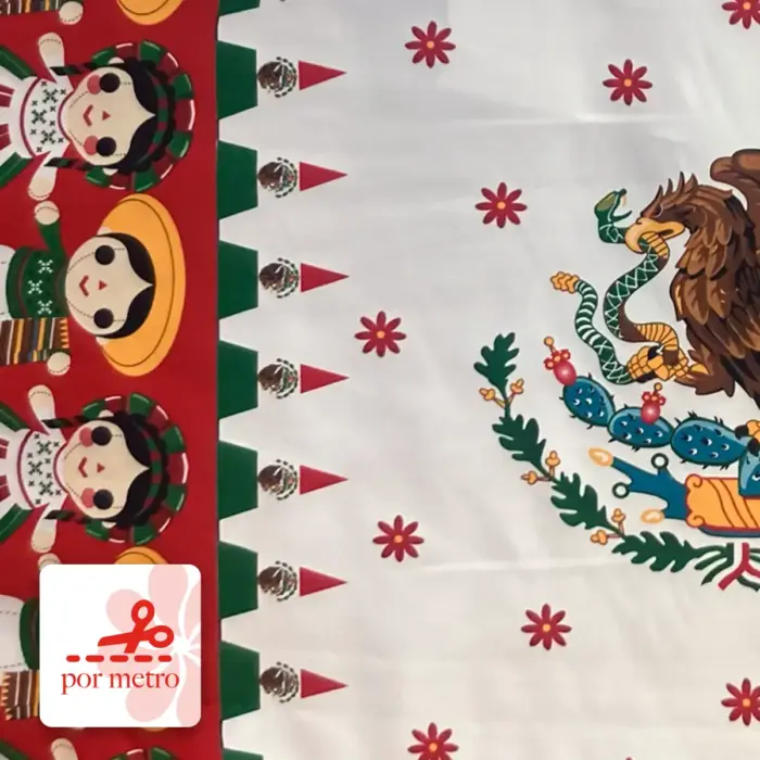 Tela Minimatt Patrio México en el Corazón 150 cm ancho Precio por metro Modatelas