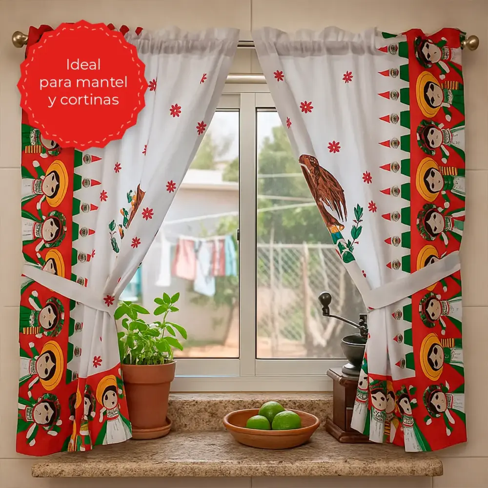 Tela Minimatt Patrio México en el Corazón 150 cm ancho - Rollo 30 m Modatelas 3
