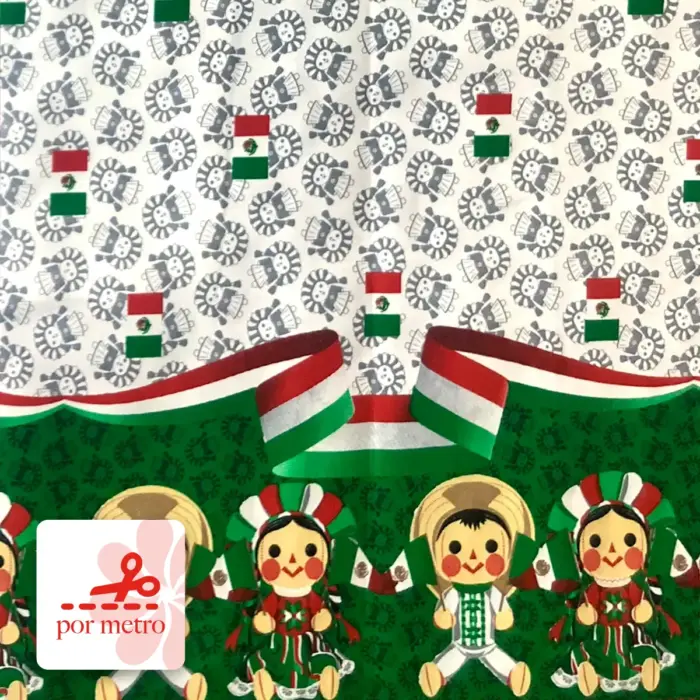 Tela Minimatt Patrio Tricolor de Muñecos Precio por metro Modatelas