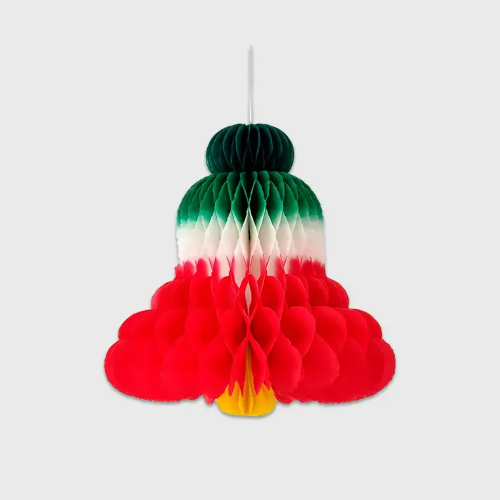 Colgante Patrio en Forma de Campana de Papel Tricolor – Decoración para Fiestas Mexicanas Modatelas