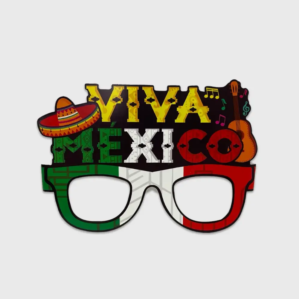 Lentes de Cartón Patrios Viva México – Paquete con 8 Piezas Modatelas 4