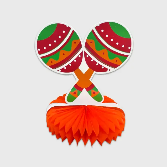 Centro de Mesa Patrio “Maracas Festivas de Papel” - Decoración Fiestas Patrias modatelas
