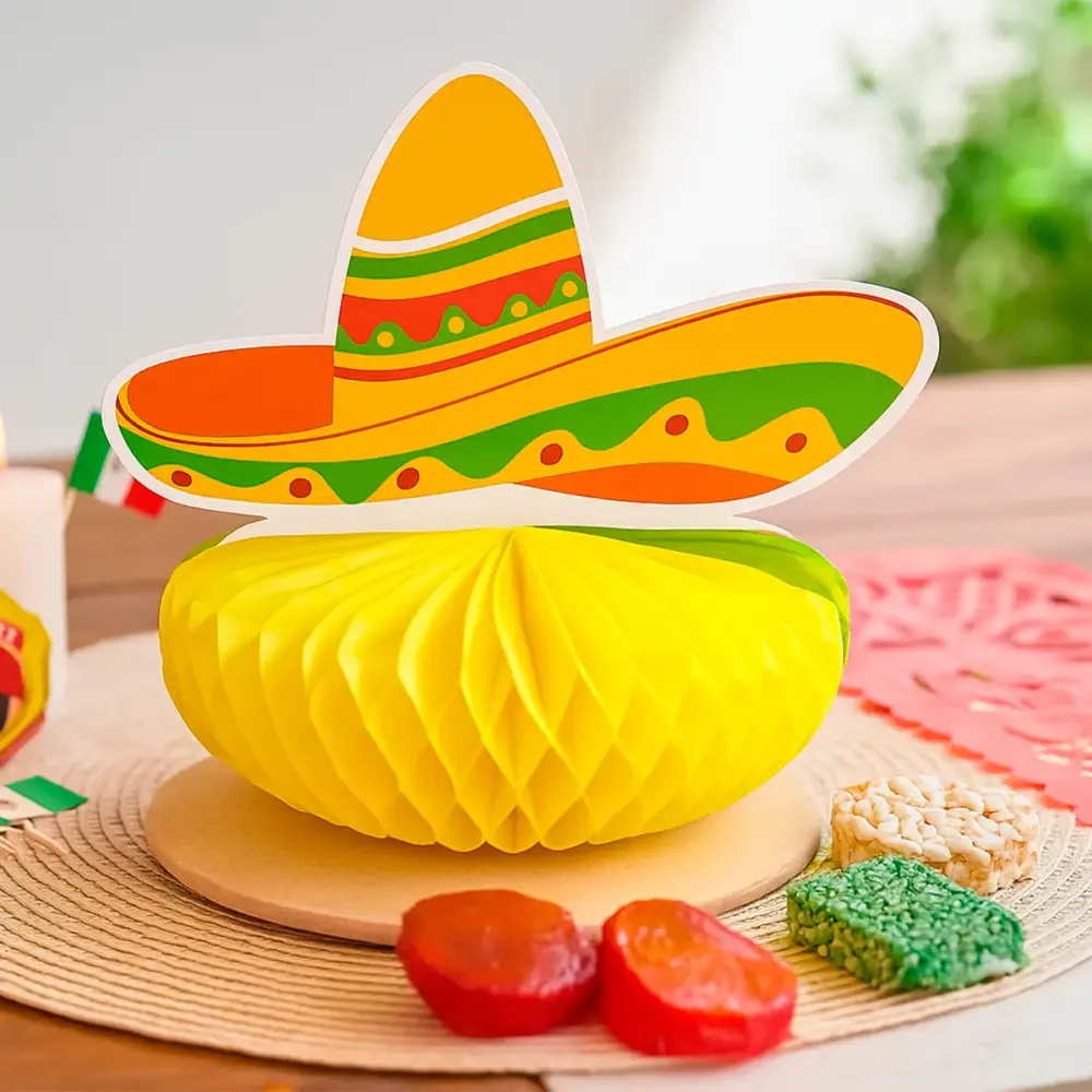 Centro de Mesa Patrio “Sombrero de Fiesta”- Decoración Fiestas Patrias Modatelas 3