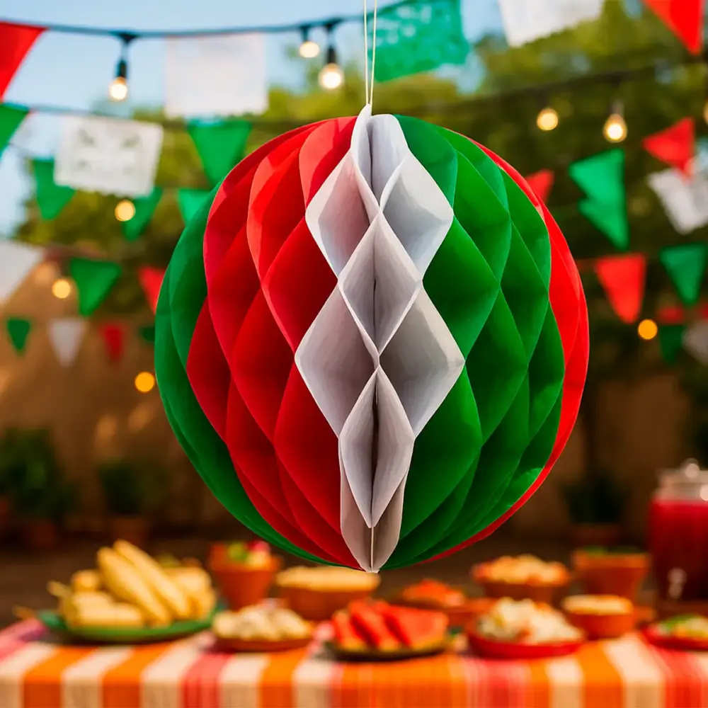 Colgante Panal de Papel Patrio – Decoración Tricolor para Fiestas Patrias Modatelas 2