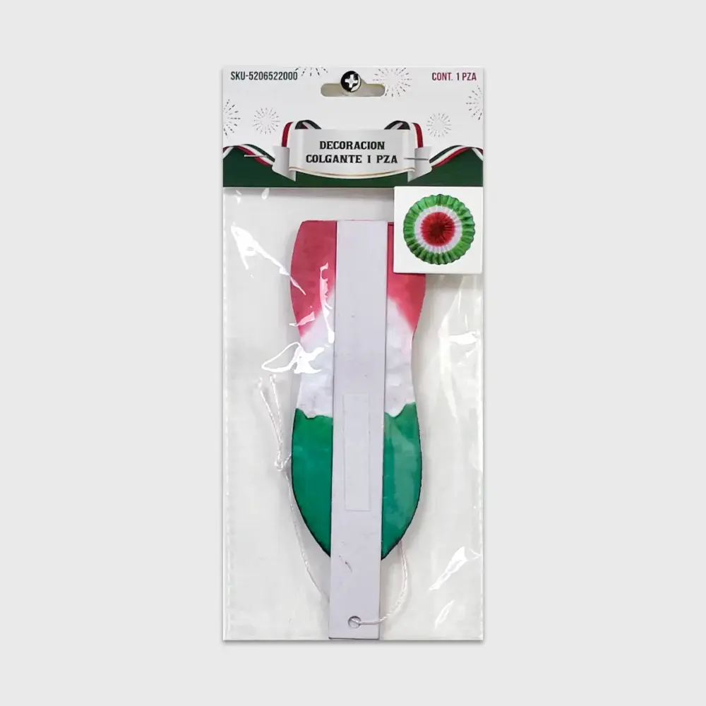 Colgante Patrio en Flor de Papel – Decoración Verde, Blanco y Rojo Modatelas 3