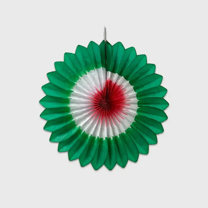 Colgante Patrio en Flor de Papel – Decoración Verde, Blanco y Rojo Modatelas
